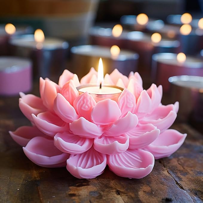 3D Lotus Candle Molds for Candle Making Supplies Flower Silicone Mold for - Image 2