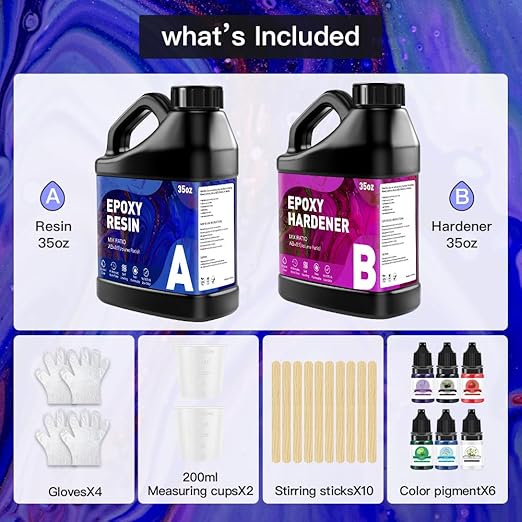 70OZ Epoxy Resin Kit, Self-Leveling Coating & Casting - Image 2