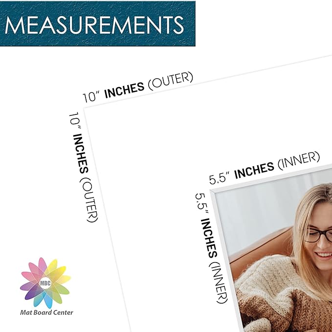 Mat Board Center, 10x10 for 6x6 White Photo Picture Mats - Image 2