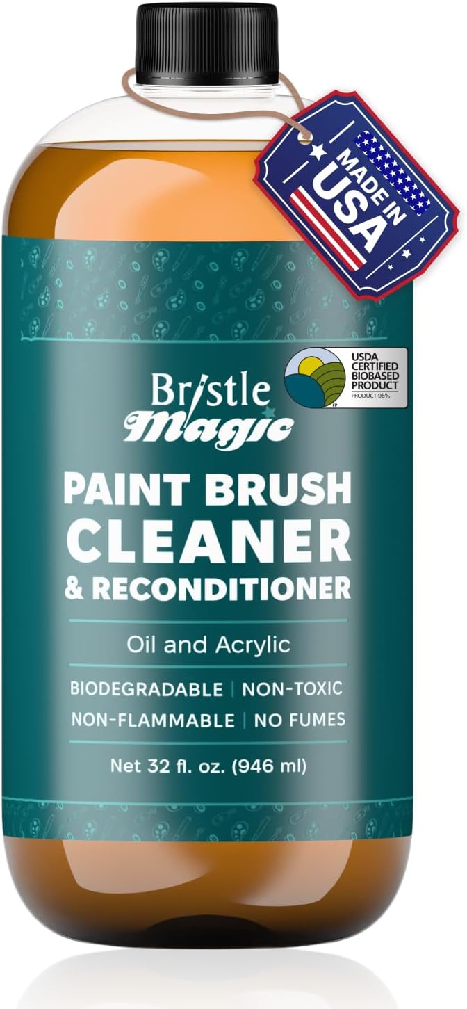 Oil Paint Brush Cleaner and Restorer-Paintbrush Cleaner by BRISTLEMAGIC