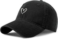 Pairxily Vintage Heart Embroidered Baseball Cap Distressed Adjustable Hat for Women Low Profile Dad Hats Unisex Cotton Cap
