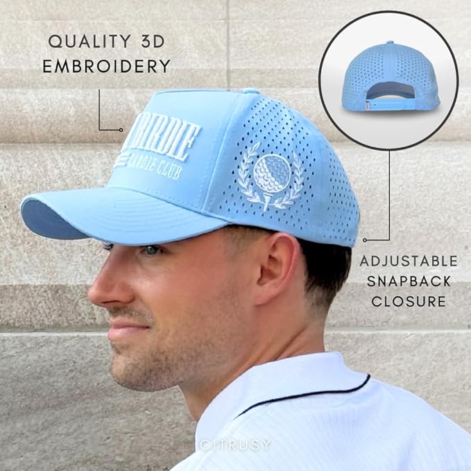 CITRUSY Athletic Trucker Golf Hat | Performance Mens 5 Panel Cap | Cool Breathable Waterproof Workout Running Snapback