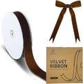 15 Yards Velvet Ribbon 1 Inch Single Face Brown Velvet Ribbon Spool Prefect by Winjeto