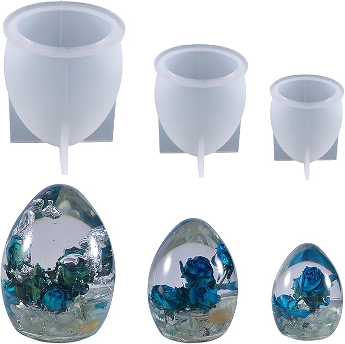 3 Pack Silicone Egg Cake & Candle Molds - Image 2