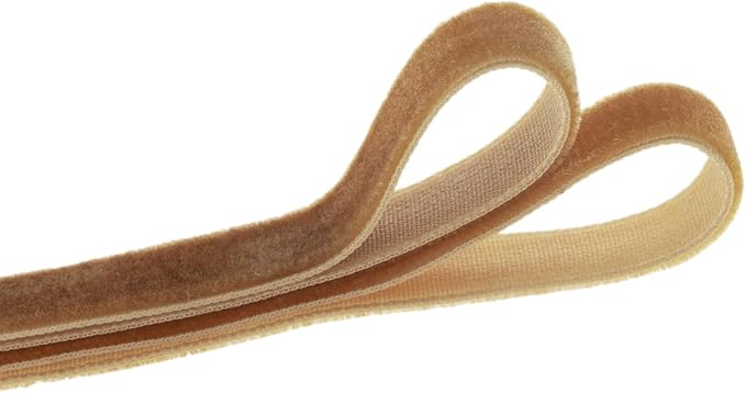 Vintage Khaki Velvet Ribbon, 3/8 Inch X 25Yd - Image 2