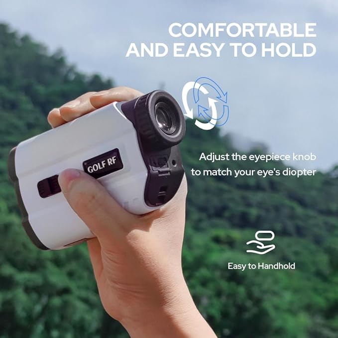 Golf Rangefinder with Slope, 1200 Yards Range Finder with High-Precision Flag Pole Locking Vibration, 7X Magnification, Rechargeable Battery