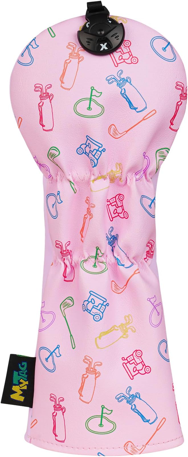 mytag Golf Head Covers Pink, No Bad Days On The Course Golf Club Covers Driver Fariway Hybrid Headcover for Women Girls
