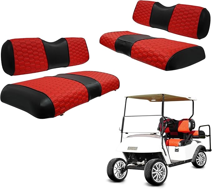 Golf Cart Seat Covers for EZGO TXT Club Car DS Gas or Electric OEM Regular Seat Cushion, No Staple, Golf Cart Vinyl Replacement Seat Cover
