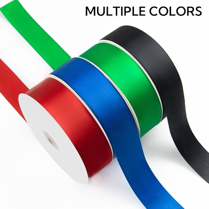 1-1/2 Inch 100 Yards Satin Ribbon Wine Red, Solid Color Fabric Ribbon - Image 7
