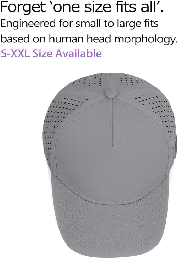 Zylioo Oversize XXL XL Performance Baseball Cap, High Profile 5-Panel Snapback Hat, Laser Cut Mesh Cap for Big Heads