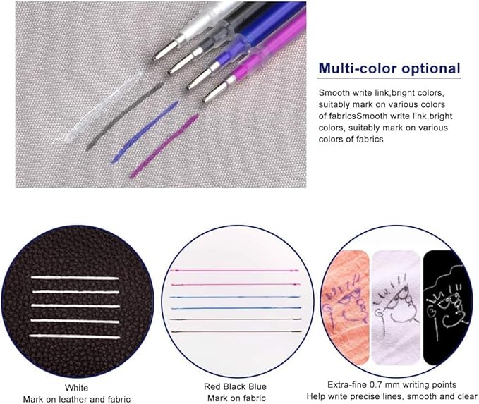 4 Colors Heat Erasable Pens: Fabric Marking Pens Auto-Vanishing Pen Sewing - Image 9