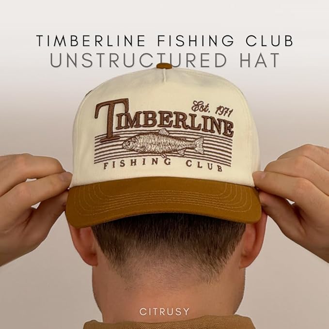 Vintage Low Profile Unstructured Hat | Cotton Flat Bill Snapback Rope Hat | Men & Women’s Hiking Fishing Running Golfing Hat