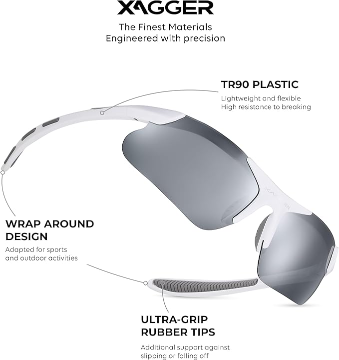 Xagger Kids Youth Polarized Sports Sunglasses for Boys Girls Baseball Softball Glasses TR90 Frame