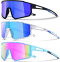 3PACK Kids Sunglasses for 6-14 Boys Girls, Youth Baseball and Cycling UV400 Protection Goggles