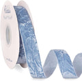 Ribbli Dusty Blue Velvet Ribbon 1 Inches Luxury Crinkled Blue Christmas Ribbon by Ribbli