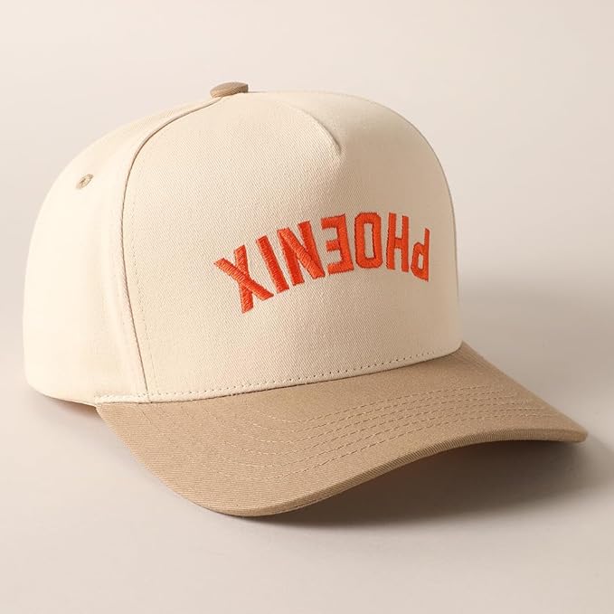 MIRMARU Two-Tone Vintage Canvas Trucker Hats for Men & Women, Adjustable Size Baseball Caps with Trendy Embroidered Design