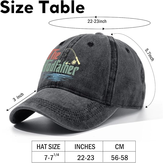 Fishing Adjustable Cotton Baseball Cap, Funny Trucker Hat Gift for Men Women Grandpa Dad Fishing Lover Fisherman