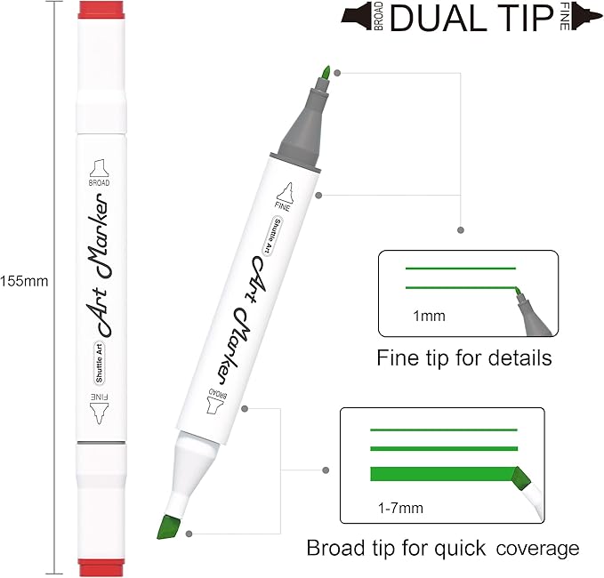 Shuttle Art 280 Colors Dual Tip Alcohol Based Art Markers, 279 Colors Permanent - Image 3