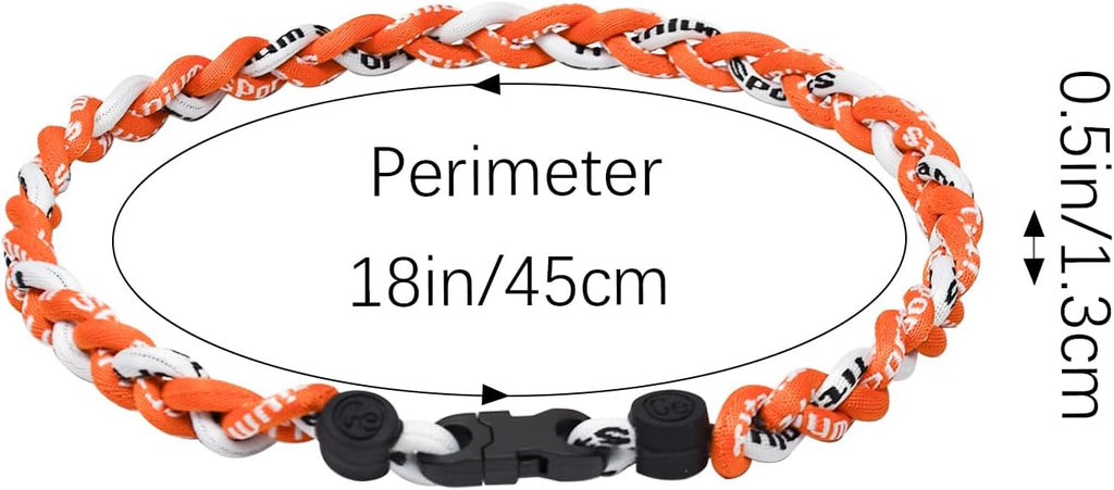 18inch Baseball Necklace,Fashion Tri-Braided Rope Tornado Necklace for Sports Fan