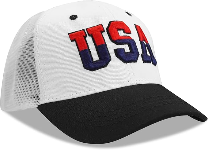 American Flag Patriotic Baseball Cap | Embroidered USA Flag 100% Cotton Adjustable Hat for Men & Women