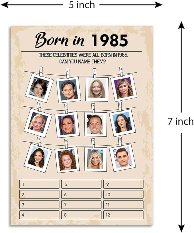 40th Birthday Party Games, Born in 1985 Games, Birthday Party Supplies - Image 2