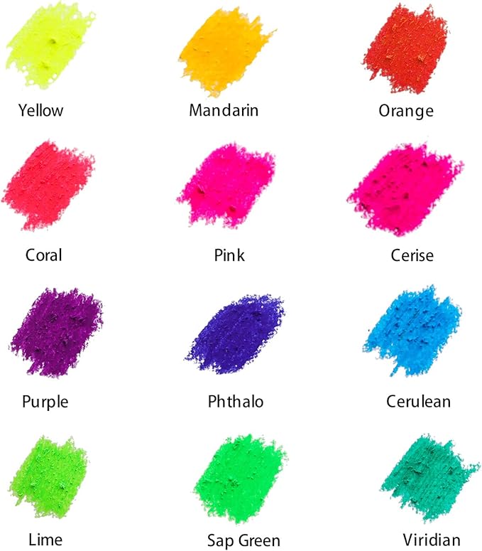 Mont Marte Fluoro Oil Pastels Signature 12pc, 12 Assorted Colors, Vibrant Oil - Image 3