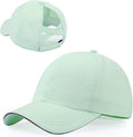 Little Girls Criss Cross Ponytail Hat Toddler Reflective Baseball Cap Kids Quick Dry Summer Sports Hats Age 3-8