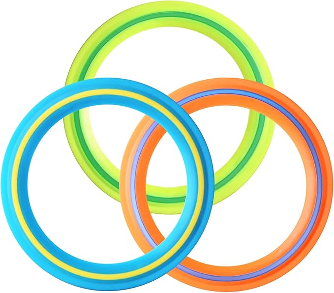 Flying Disc for Kids Adults 11 inch Flying Ring, 3 Pack Beach Backyard Sports by JEEFUD