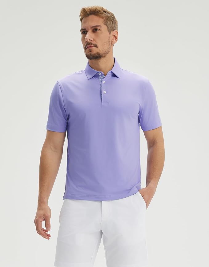 Mens Polo Shirts Short and Long Sleeve Casual Solid Stylish Dry Fit Performance Designed Collared Golf Polo Shirts for Men