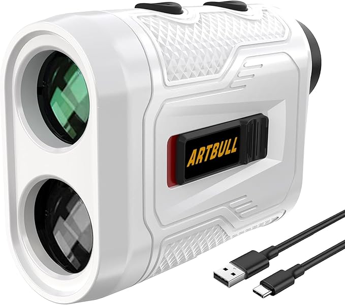 Golf Laser Rangefinder 6X Magnification with Slope Switch Built-in Magnet, Flag Lock Vibration, USB-C Rechargeable