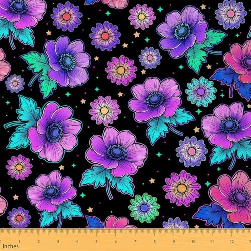 jejeloiu Flowers Upholstery Fabric Soft 3 Yards