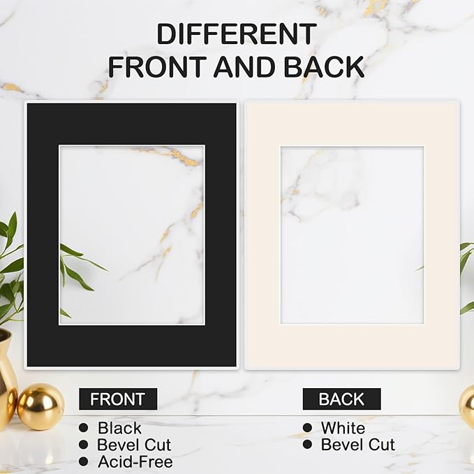 Prudiut 15 Pack 11x14 Black Picture Mats, Frame Mattes - Image 5