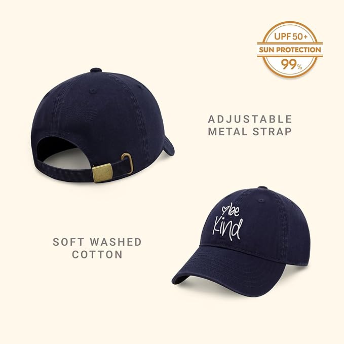 CHOK.LIDS Be Kind Trendy Womens Baseball Cap Unisex Fashion Cotton Polo Style Fun Inspirational Saying Seasonal Headwear