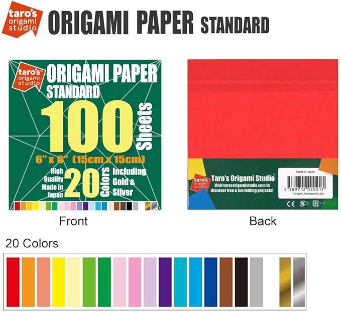 Standard 6 Inch One Sided 20 Colors 100 Sheets Square Easy Fold Premium - Image 2