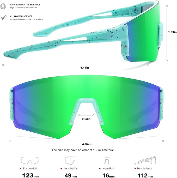 SEKKAF Youth Baseball Sunglasses for Boys Girls Age 6-12 Softball Cycling Sports Sunglasses for Kids Lightweight Frame