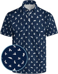 HUURAY Funny Golf Polos for Men Funny Print Short Sleeve Shirts Quick Dry Polo Shirts Hawaiian Shirt Performance Golf Outfits