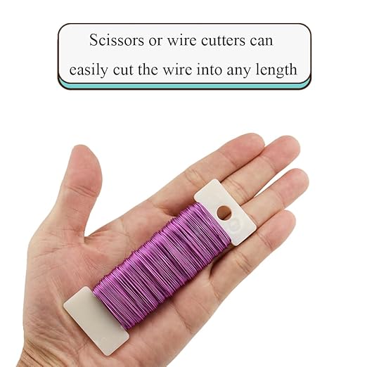 HAHIYO 26Gauge Pink Metal Floral Wire - Image 3