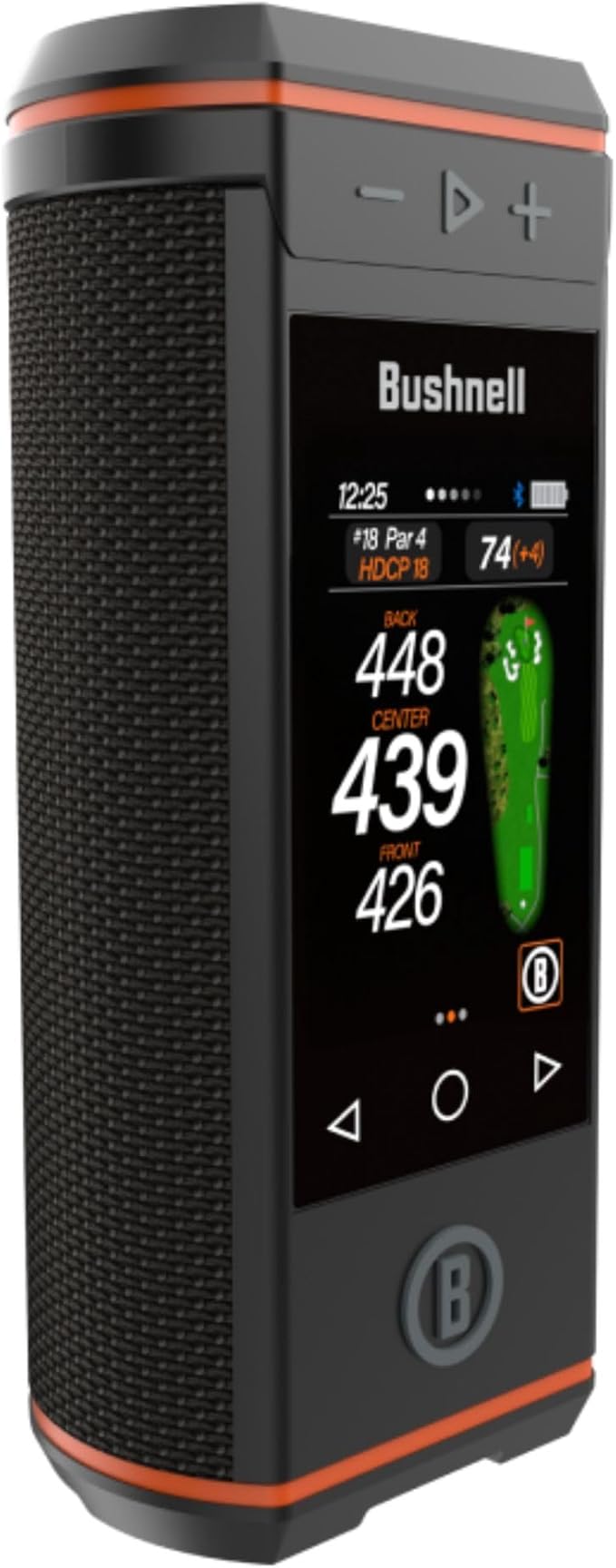 Bushnell Golf Wingman HD GPS Speaker with 3.5" Color Touchscreen, 360° Premium Audio, Visual & Audible Distances, Hazard & GreenView, Magnetic Cart Mount