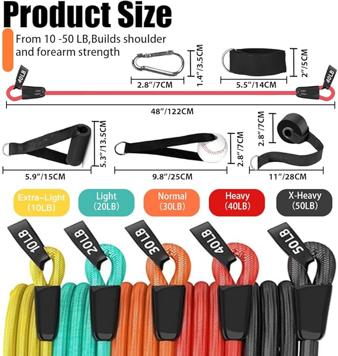 Davllin Baseball Resistance Trainer,Training Aid for Baseball Softball Pitchers,Interchangeable Grips to Build Arm Strength,Arm Bands for Baseball Players,Baseball Throwing Trainer,Great to Warm-Up