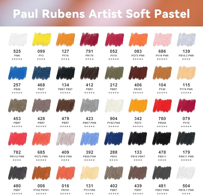 Paul Rubens Professional Soft Pastels, 40 Portrait Colors Chalk Pastels Vibrant - Image 3