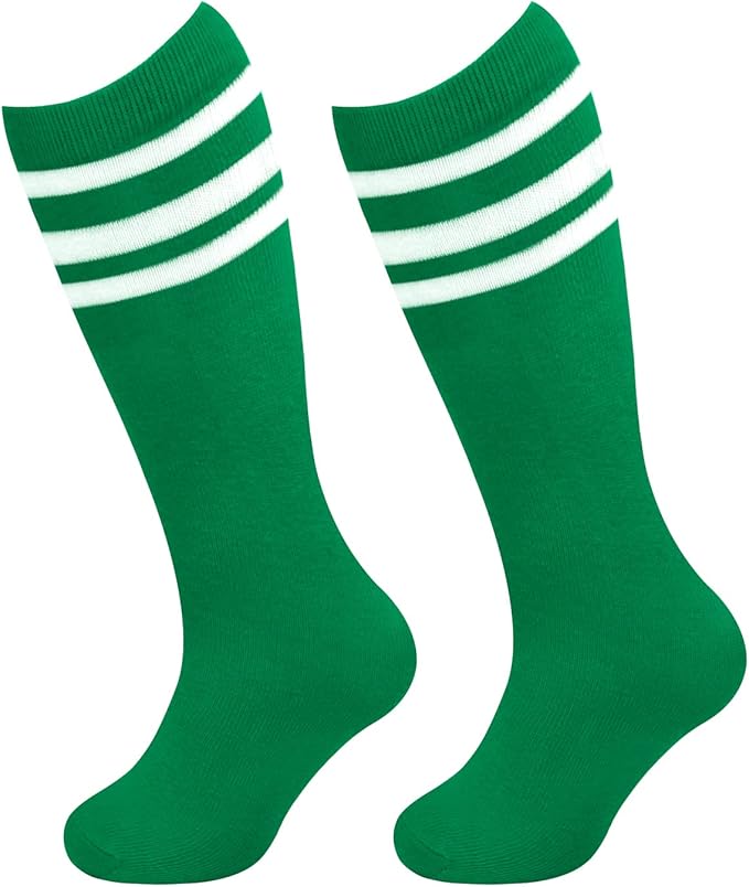 Sarfel Kids Soccer Socks Toddler Soccer Socks Girls Boys Soccer Socks Kids Tube Socks with Stripes Toddler Knee High Socks