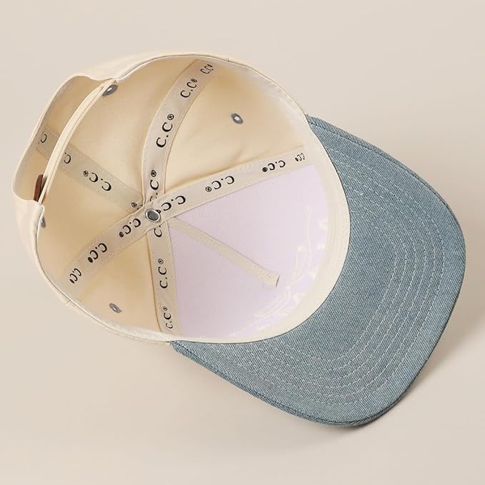 MIRMARU Two-Tone Vintage Canvas Trucker Hats for Men & Women, Adjustable Size Baseball Caps with Trendy Embroidered Design