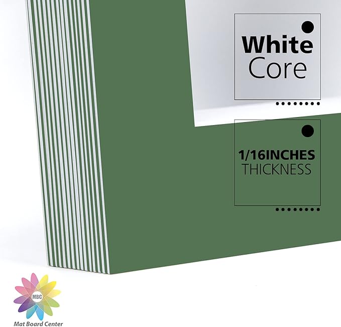Mat Board Center, 11x14 for 8x10 Basque Green Color Mats - Image 8