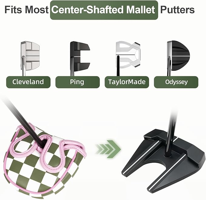 Craftsman Golf Club Cover Golf Head Cover for Driver Fairway Hybrid/Utility Woods Headcover Set Putter Head Cover for Mallet Blade DF3