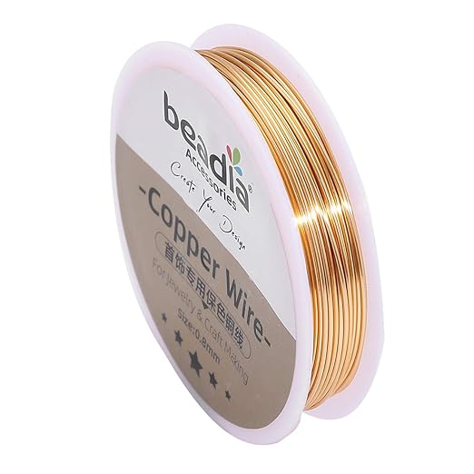KC Gold Copper Wire 0.8mm Bead Cord by Beadia