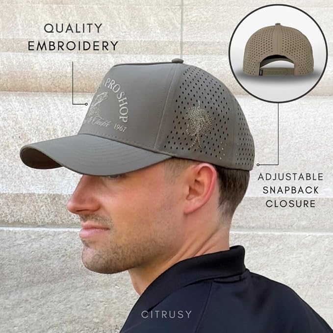 CITRUSY Athletic Trucker Golf Hat | Performance Mens 5 Panel Cap | Cool Breathable Waterproof Workout Running Snapback