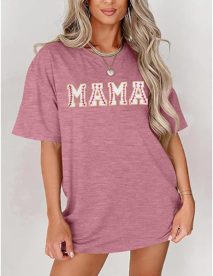 Baseball Mom Shirt Women Baseball Shirt Oversized Chenille Game Day Tops Sports Fan Gift Clothes