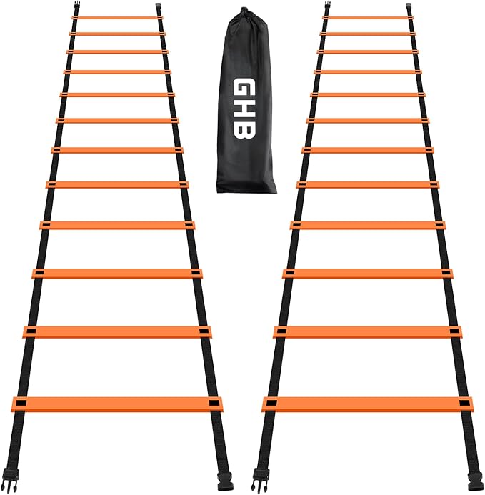 GHB Pro Agility Ladder Agility Training Ladder Speed 12 Rung 20ft with Carrying Bag