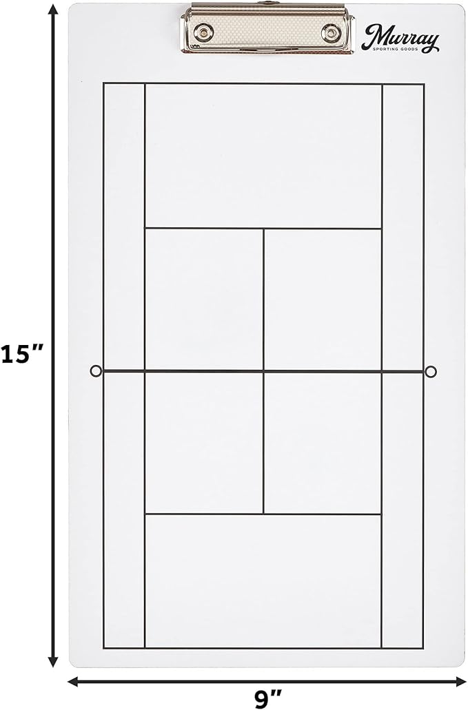 Murray Sporting Goods Dry Erase Coaches Clipboard | Double-Sided Dry Erase White Board