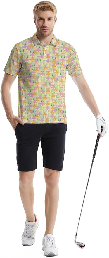 Mens Golf Shirts Golf Polo Shirts for Men Short Sleeve Polo Shirts Golf Gifts